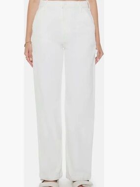 MOTHER Wide Leg Jeans in White